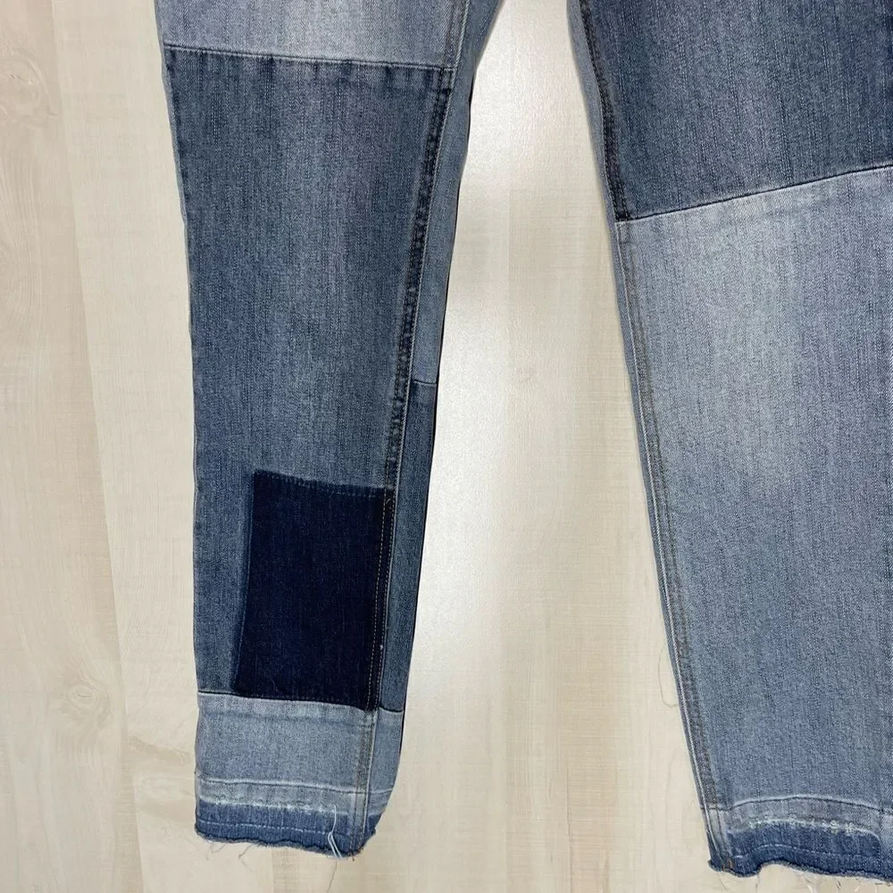 Free People patchwork‎ button fly denim jeans, size 27